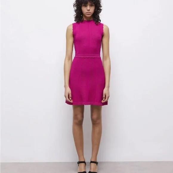 The Kooples Dresses & Skirts - The Kooples Pink Knit Mini Dress Size 2 (US M 6) Sleeveless Bodycon NWT